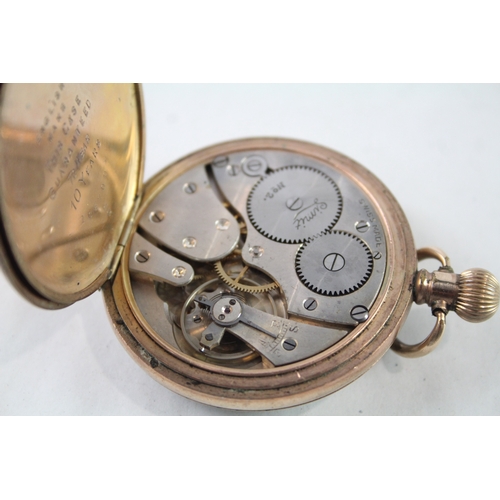 417 - Vintage Limit Open Face Rolled Gold Pocket Watch Hand-Wind WATCH RUNS