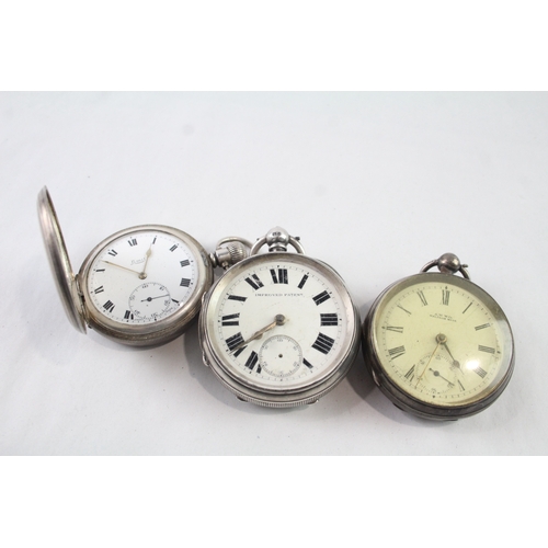 419 - Vintage Mixed Purity Silver Pocket Watches Hand/Key-Wind UNTESTED