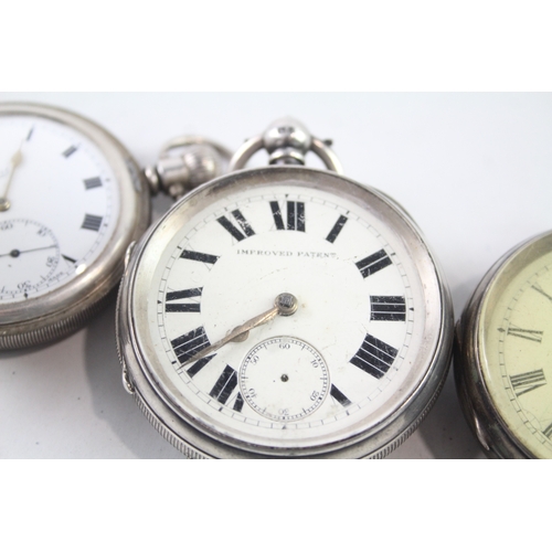 419 - Vintage Mixed Purity Silver Pocket Watches Hand/Key-Wind UNTESTED