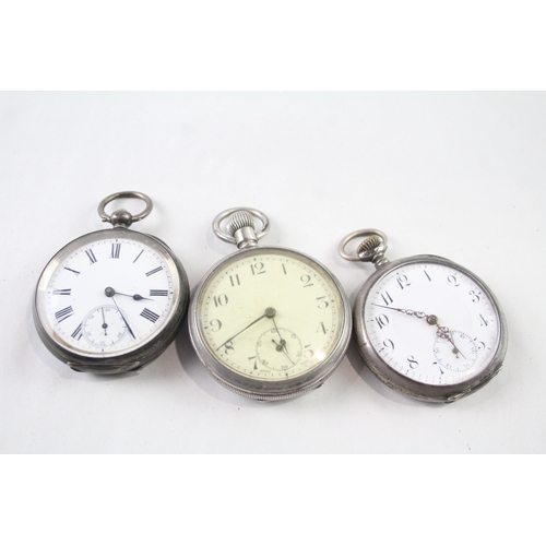 422 - Vintage Mixed Purity Silver Pocket Watches Hand/Key-Wind UNTESTED