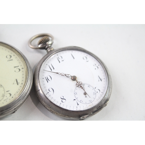 422 - Vintage Mixed Purity Silver Pocket Watches Hand/Key-Wind UNTESTED