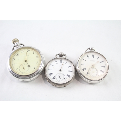 423 - Vintage Mixed Purity Silver Pocket Watches Hand/Key-Wind UNTESTED