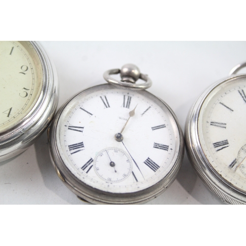 423 - Vintage Mixed Purity Silver Pocket Watches Hand/Key-Wind UNTESTED