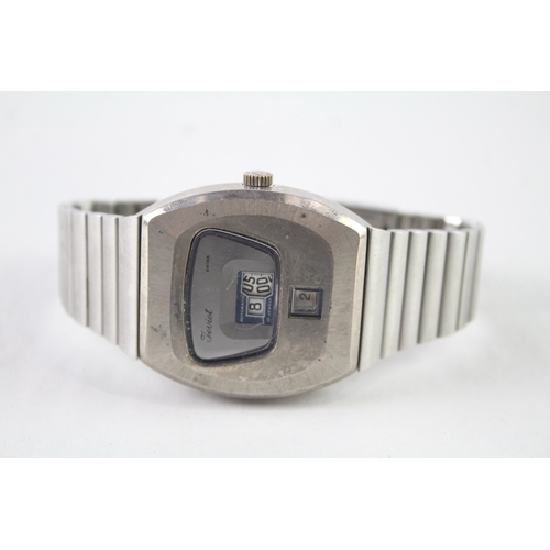 425 - Vintage Digital Jump Hour Stainless Steel Watch Hand-Wind WATCH RUNS