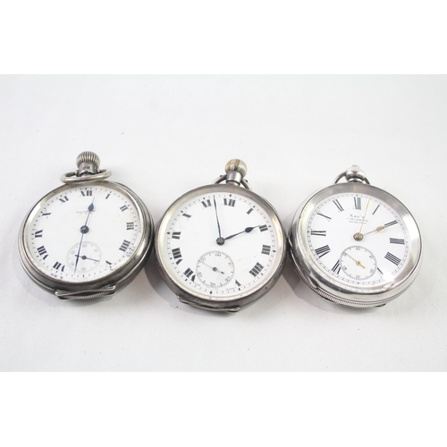 428 - Vintage Mixed Purity Silver Pocket Watches Hand/Key-Wind UNTESTED