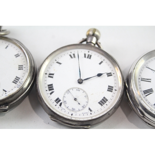 428 - Vintage Mixed Purity Silver Pocket Watches Hand/Key-Wind UNTESTED