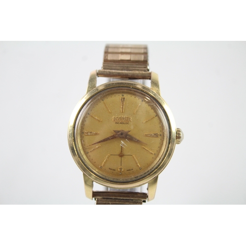 430 - Vintage Roamer Gold Tone Watch Hand-Wind WATCH RUNS