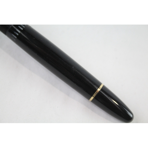 441 - Montblanc Meisterstuck Black Resin Fountain Pen w/ 14ct White Gold Nib WRITING