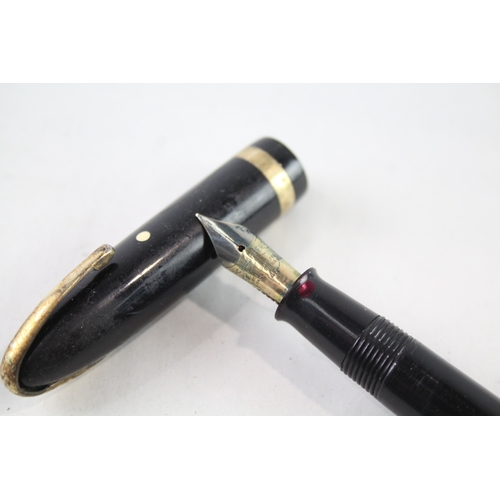 444 - Vintage Sheaffer Balance Black Fountain Pen w/ 14ct Gold Nib WRITING