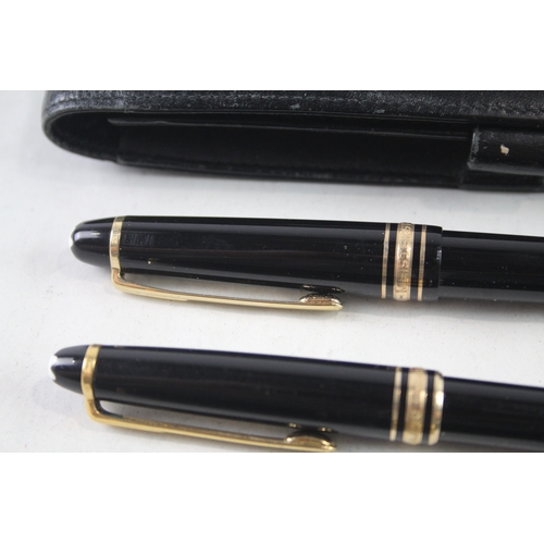 450 - Montblanc Meisterstuck Fountain Pen Set w/ 14ct White Gold Nib, Ballpoint Etc