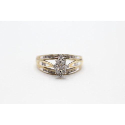 67 - 9ct gold diamond set dress ring (3.3g) Size N