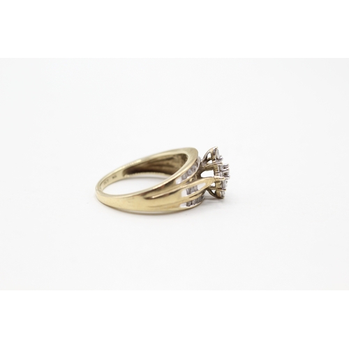 67 - 9ct gold diamond set dress ring (3.3g) Size N