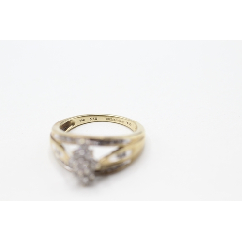 67 - 9ct gold diamond set dress ring (3.3g) Size N