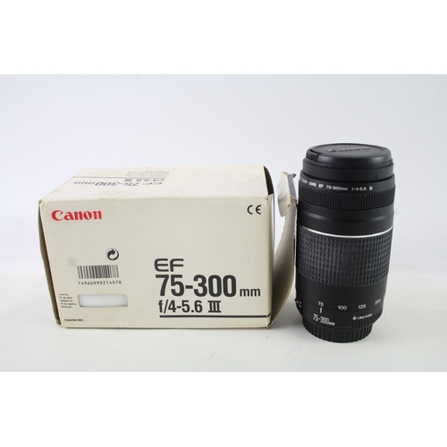 409 - Canon EF 75-300mm F/4-5.6 III Vintage Autofocus Camera Lens Working w/ Box