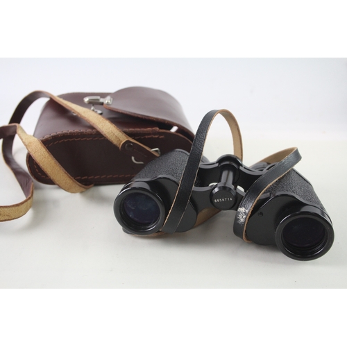 413 - Carl Zeiss Jena Jenoptem 8x30w Binoculars Working w/ Original Case