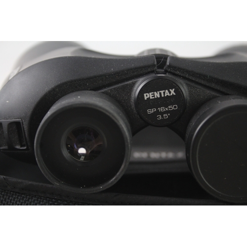 414 - Vintage Pentax SP 16x50 3.5° Binoculars Working w/ Original Case