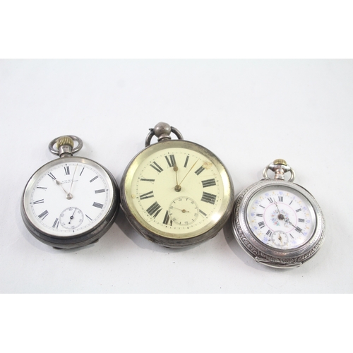 438 - Vintage Mixed Purity Silver Pocket Watches Hand/Key-Wind UNTESTED