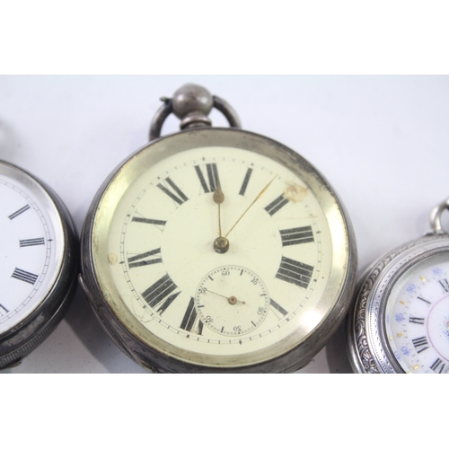 438 - Vintage Mixed Purity Silver Pocket Watches Hand/Key-Wind UNTESTED