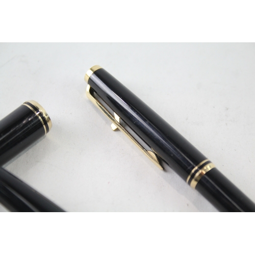 462 - Vintage Montblanc Classic Black Fountain Pen Set w/ 14ct Gold Nib, Ballpoint Etc