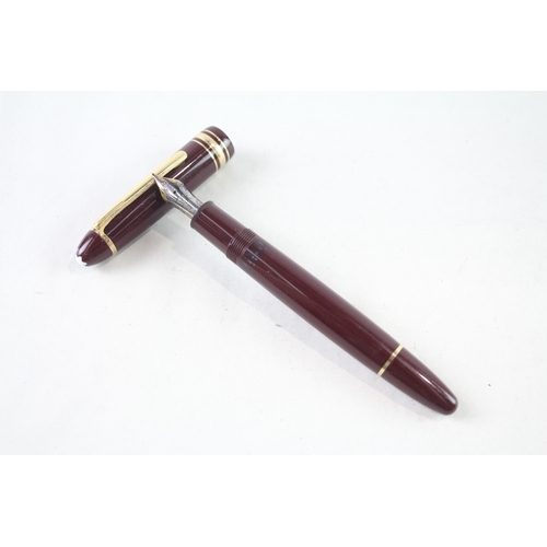 469 - Montblanc Meisterstuck No.146 Burgundy Fountain Pen w/ 14ct White Nib WRITING