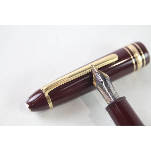 469 - Montblanc Meisterstuck No.146 Burgundy Fountain Pen w/ 14ct White Nib WRITING