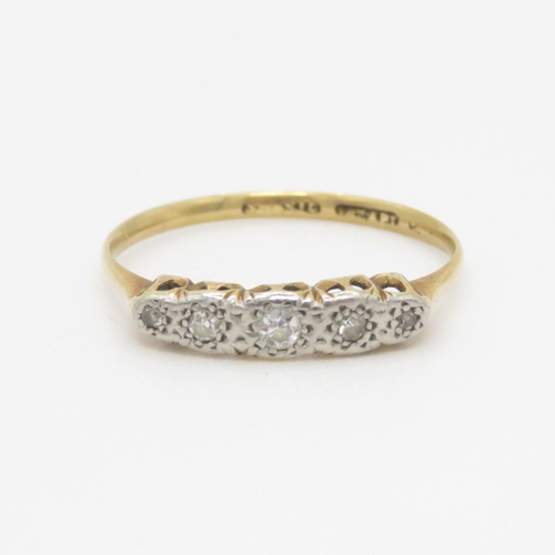 102 - 18ct gold diamond set five stone eternity ring (1.5g) Size Q