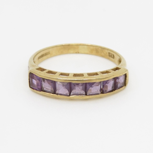 48 - 9ct gold amethyst and paste set ring (1.8g) Size M