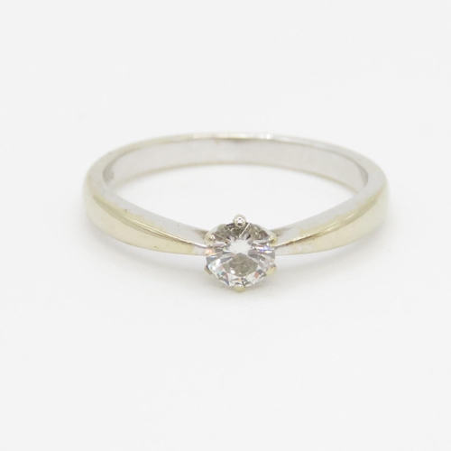 49 - 18ct gold diamond set solitaire ring (2.5g) Size M