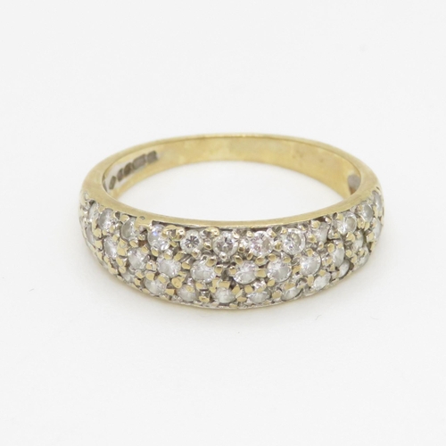 75 - 9ct gold diamond set band ring (2.5g) Size N 1/2