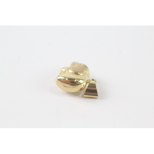 107 - 9ct gold elephant charm (0.7g)