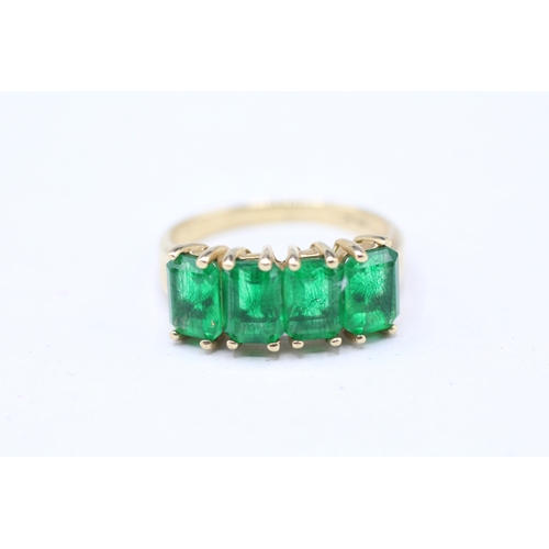 3 - 9ct gold ring set with dyed green quartz (4.1g) Size Q