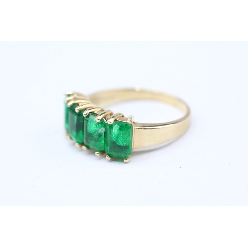 3 - 9ct gold ring set with dyed green quartz (4.1g) Size Q