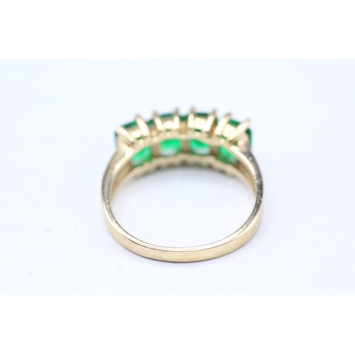 3 - 9ct gold ring set with dyed green quartz (4.1g) Size Q