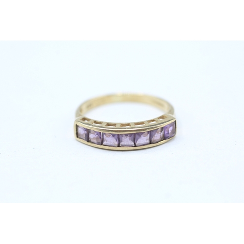 48 - 9ct gold amethyst and paste set ring (1.8g) Size M