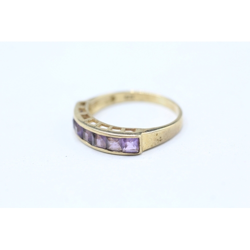 48 - 9ct gold amethyst and paste set ring (1.8g) Size M