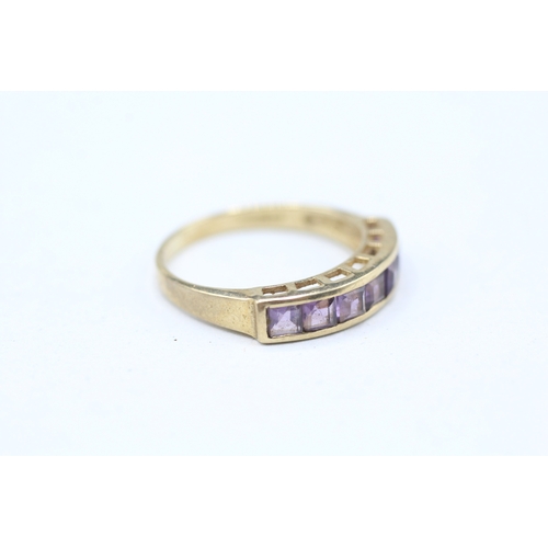 48 - 9ct gold amethyst and paste set ring (1.8g) Size M