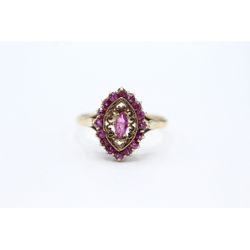 126 - 9ct gold ruby & diamond dress ring (2.3g) Size P 1/2