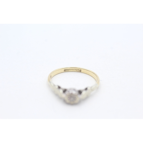 136 - 18ct gold diamond single stone ring (1.7g) Size J 1/2