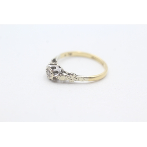 136 - 18ct gold diamond single stone ring (1.7g) Size J 1/2