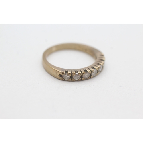 161 - 9ct gold diamond half eternity ring (2.6g) Size M