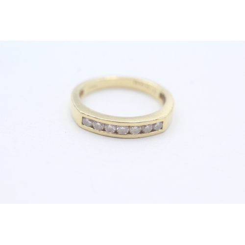 21 - 18ct gold diamond half eternity ring, total diamond weight: 0.33ct (approximately) (3.7g) Size M