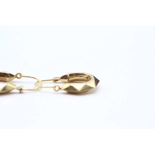 224 - 9ct gold faceted hoop earrings (1.5g)