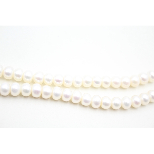 25 - 14ct gold cultured pearl necklace (31.7g)