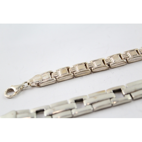 291 - Collection of Sterling Silver Bracelets inc. Panel, Modernist x 2 57g