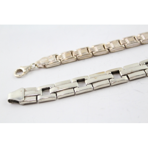 291 - Collection of Sterling Silver Bracelets inc. Panel, Modernist x 2 57g