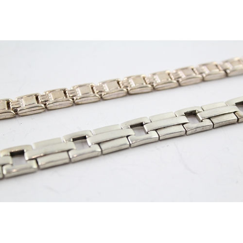 291 - Collection of Sterling Silver Bracelets inc. Panel, Modernist x 2 57g