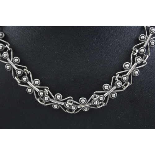 295 - Arne Nordlie Norway 830 Silver Panel Necklace 26g