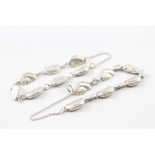 302 - Collection of Sterling Silver Shell Design Bracelets x 2 30g