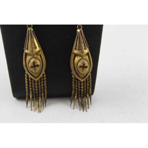 305 - Pair of Victorian Etruscan Revival Drop Earrings 12g