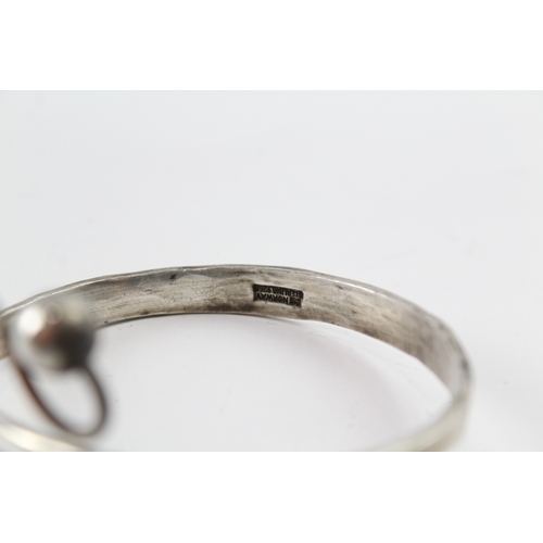 313 - Sterling Silver Scandi Modernist Bypass Bangle 40g